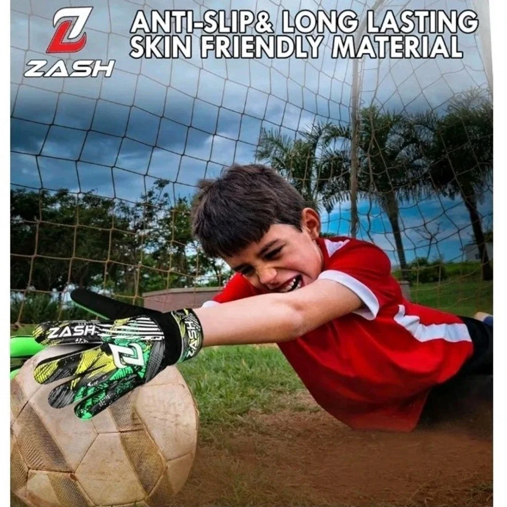 Zash Goalie Gloves for Kids Boys Kids, Youth Soccer Football Goalkeeper‎ Sz 3